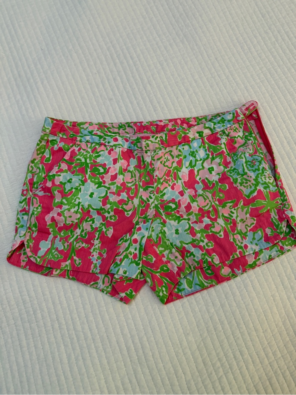 Lilly Pulitzer Pink Green Floral Shorts Size 0 Preppy Resort
